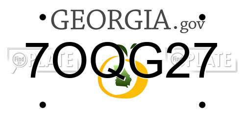 7OQG27 Georgia License Plate