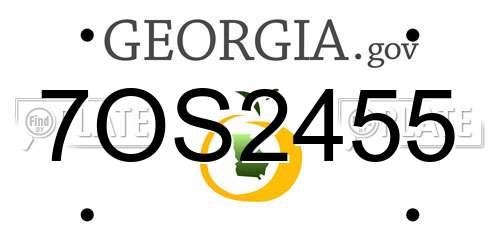 7OS2455 Georgia License Plate