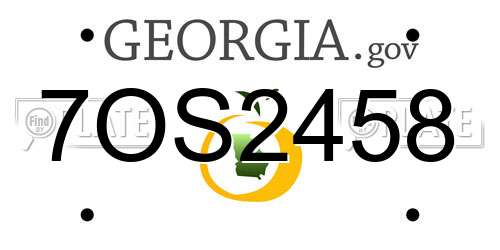 7OS2458 Georgia License Plate