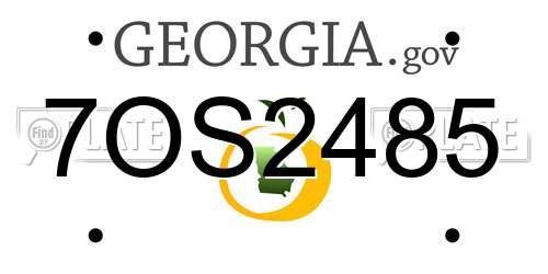 7OS2485 Georgia License Plate