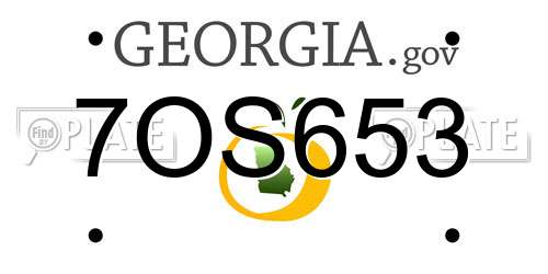 7OS653 Georgia License Plate