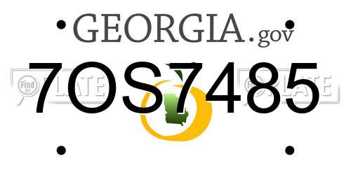 7OS7485 Georgia License Plate