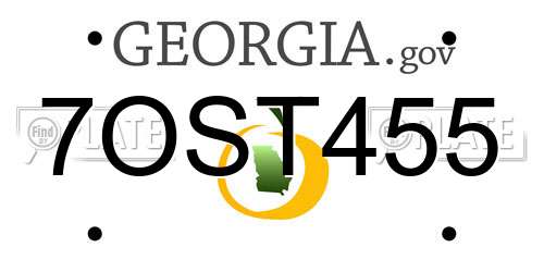 7OST455 Georgia License Plate
