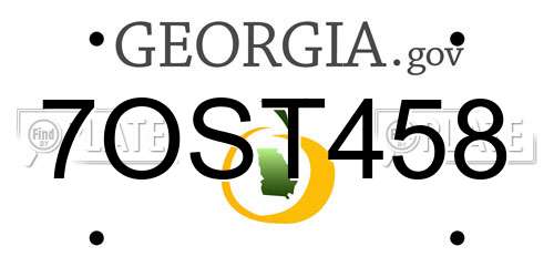7OST458 Georgia License Plate