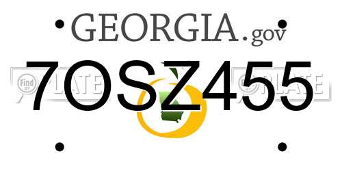 7OSZ455 Georgia License Plate