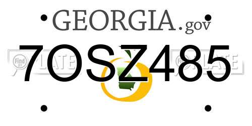 7OSZ485 Georgia License Plate