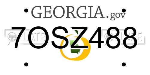 7OSZ488 Georgia License Plate