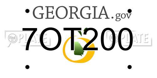 7OT200 Georgia License Plate