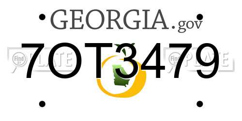 7OT3479 Georgia License Plate
