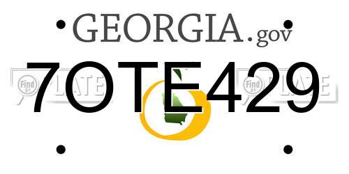 7OTE429 Georgia License Plate