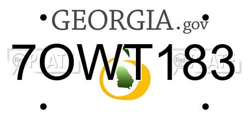 7OWT183 Georgia License Plate
