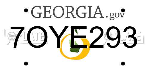 7OYE293 Georgia License Plate
