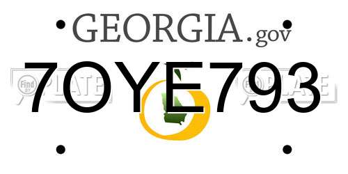 7OYE793 Georgia License Plate