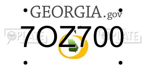7OZ700 Georgia License Plate