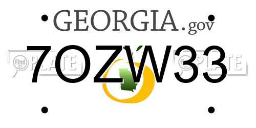 7OZW33 Georgia License Plate