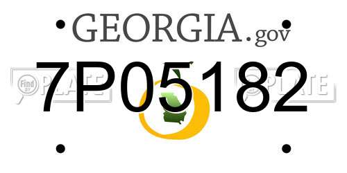 7P05182 Georgia License Plate