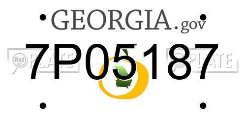 7P05187 Georgia License Plate