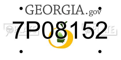 7P08152 Georgia License Plate