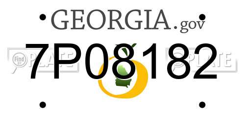7P08182 Georgia License Plate