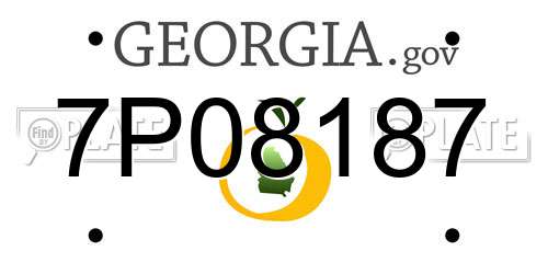7P08187 Georgia License Plate