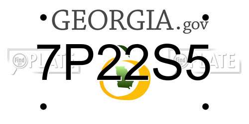 7P22S5 Georgia License Plate