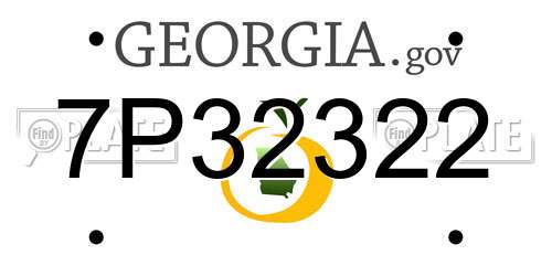 7P32322 Georgia License Plate