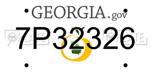 7P32326 Georgia License Plate