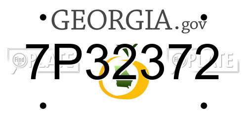 7P32372 Georgia License Plate