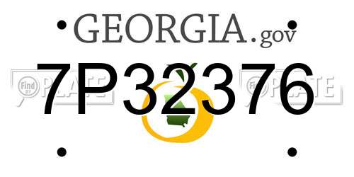 7P32376 Georgia License Plate