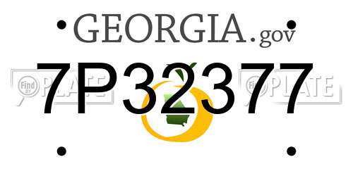 7P32377 Georgia License Plate