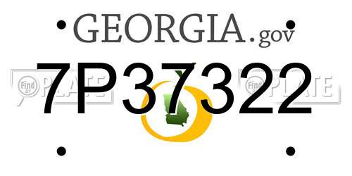 7P37322 Georgia License Plate