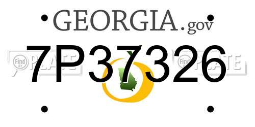 7P37326 Georgia License Plate
