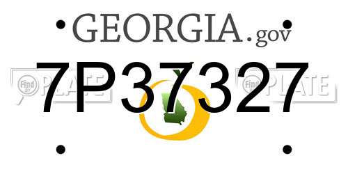 7P37327 Georgia License Plate