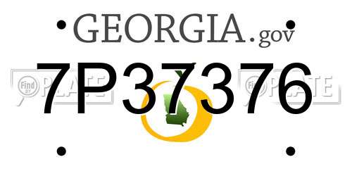 7P37376 Georgia License Plate