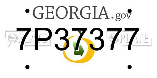 7P37377 Georgia License Plate