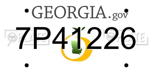 7P41226 Georgia License Plate