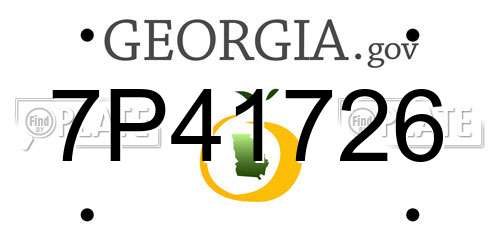 7P41726 Georgia License Plate