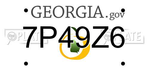 7P49Z6 Georgia License Plate