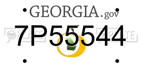 7P55544 Georgia License Plate