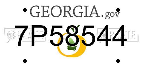7P58544 Georgia License Plate