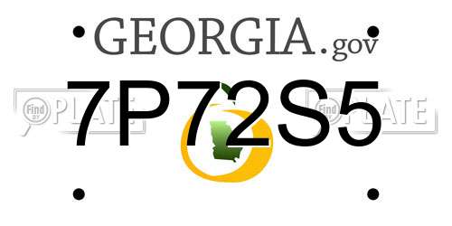 7P72S5 Georgia License Plate