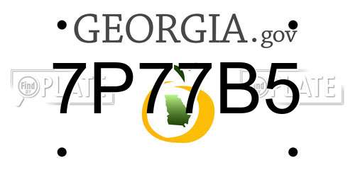 7P77B5 Georgia License Plate
