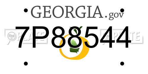 7P88544 Georgia License Plate