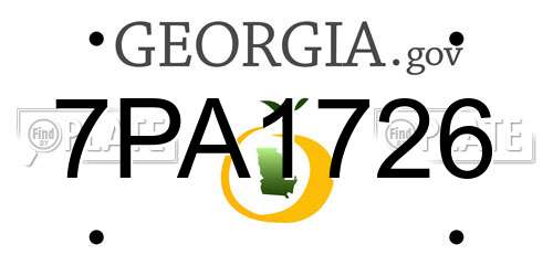 7PA1726 Georgia License Plate