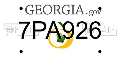 7PA926 Georgia License Plate
