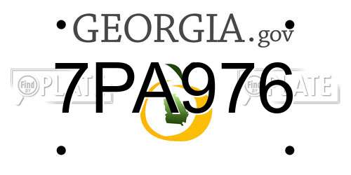 7PA976 Georgia License Plate