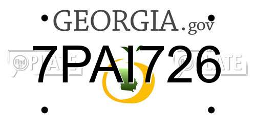 7PAI726 Georgia License Plate