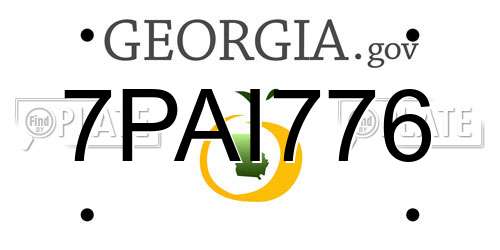 7PAI776 Georgia License Plate