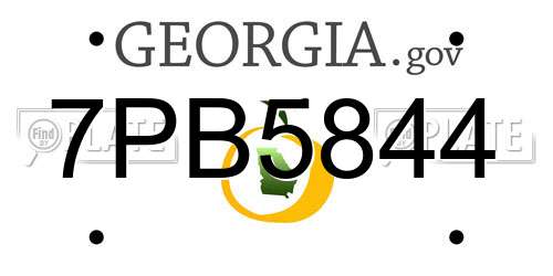 7PB5844 Georgia License Plate