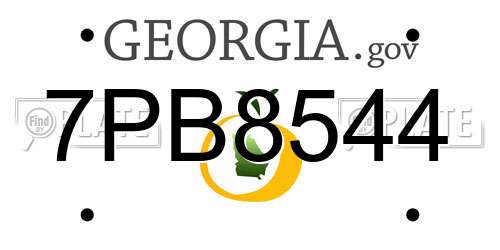 7PB8544 Georgia License Plate